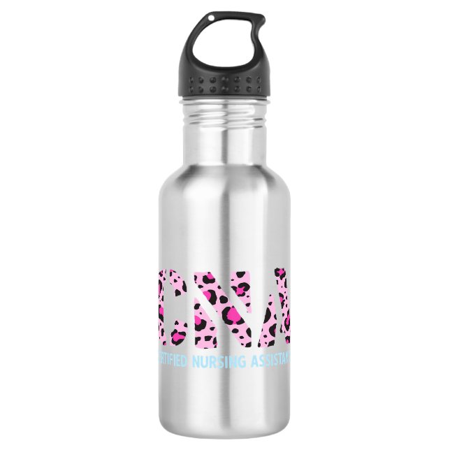 Garrafa Enfermagem rosa com certificação de leopardo C (Frente)