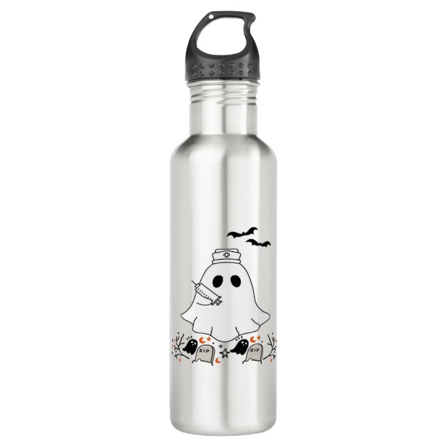Garrafa Enfermeira Ghost Cute Halloween Design Classic T S (Frente)