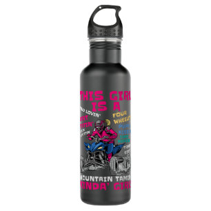 Garrafa Engraçado ATV Quad Bike Rapariga Todos Os Terrenos