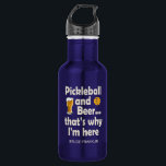 Garrafa Engraçado Pickleball e Cerveja É por isso que esto<br><div class="desc">Quando você só quer jogar alguns jogos,  então pega uma cerveja,  esta garrafa de água de pickleball é perfeita para você. Adicione o seu nome para que todos saibam quem é que o bebe.</div>