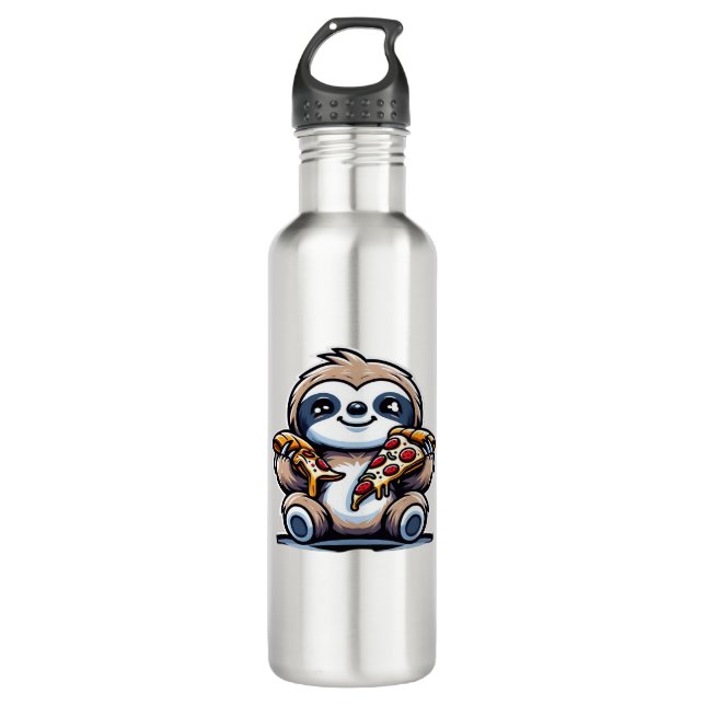 Garrafa Engraçado Sloth comendo Pizza, Amante de os animai (Frente)
