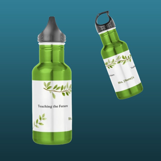 Garrafa Ensino Personalizado do Futuro Ramo Verde  (Criador carregado)