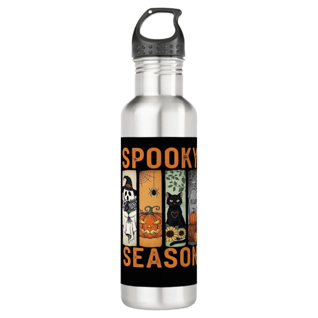 Garrafa Época Spooky - Fantasma Bonito, Gato Negro, Pumpki (Frente)