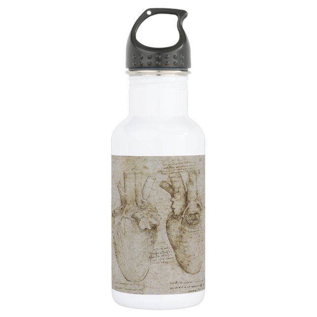 Garrafa Esboços humanos da anatomia do coração de da Vinci (Frente)