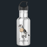 Garrafa Escola Cute Safari Zebra Kids<br><div class="desc">Esta garrafa de aço inoxidável de garotos fofinhos mostra uma ilustração de zebra safari, e um lugar para você adicionar o nome de sua garota em uma fonte divertida e minimalista. O presente perfeito para qualquer amante de os animais, perfeito para escola ou pré-escola!</div>