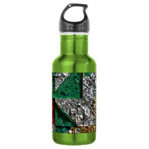 Esmeralda Dourado Marfim Vermelho Azul Mosaico Qua