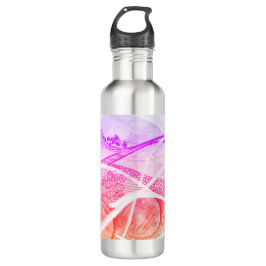 Garrafa Espaço dos Planetas Preto e Rosa de Abstração Mode