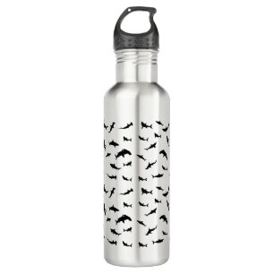 Garrafa Espelho de baleia de tubarão-sombra preto e branco