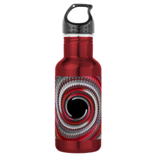 Garrafa Espiral Fractal Gradiente Vermelho e Preto Abstrat