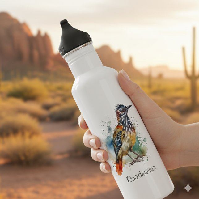 Garrafa Espírito do Deserto, Roadrunner em Aquarela, perso (Criador carregado)