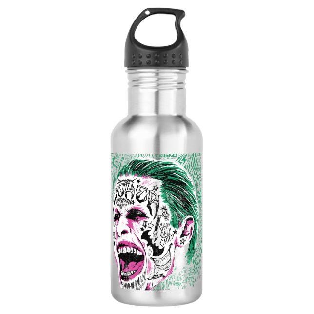 Garrafa Esquadrão Suicida | Desenho Da Cabeça De Joker Rid (Frente)