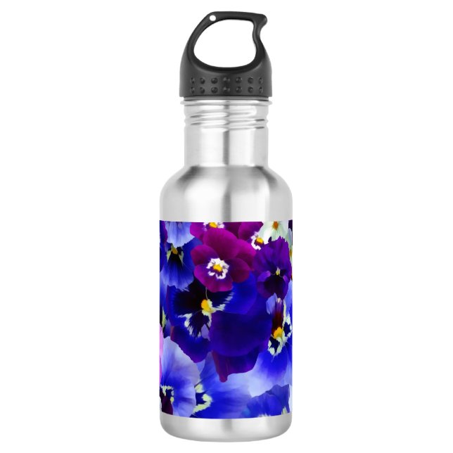 Garrafa Esquema de Flor Azul (Frente)