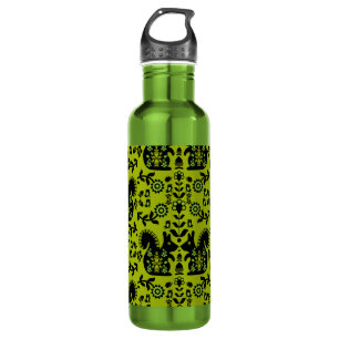 Garrafa Esquilo Arte Foliar Nórdica Escandinava