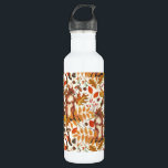 Garrafa Esquilos de outono e flora autóctone em branco<br><div class="desc">Esquilos pintados à mão e flora florestal do outono</div>