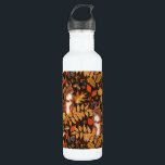 Garrafa Esquilos e flora autóctones em castanho escuro<br><div class="desc">Esquilos pintados à mão e flora florestal do outono</div>