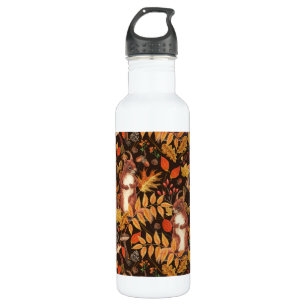 Garrafa Esquilos e flora autóctones em castanho escuro