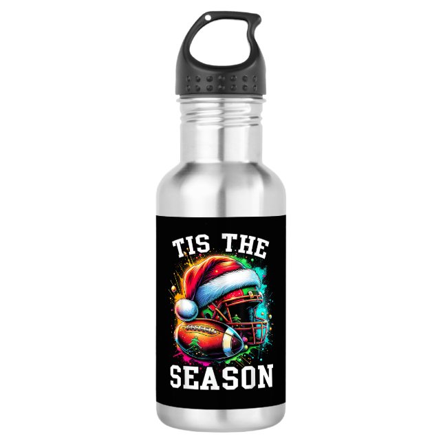 Garrafa Esta É A Época De Futebol Mãe Natal Santa Hat Co (Frente)
