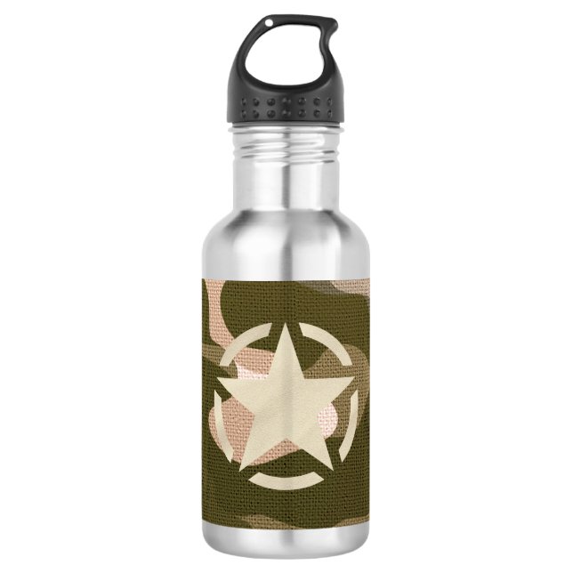 Garrafa Estêncil de Vintagem em Esttilo de Camo (Frente)