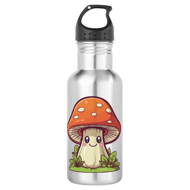 Garrafa Estilo kawaii fofo, coleta de cogumelos (Frente)