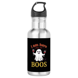 Garrafa Estou Aqui Boos Halloween Fantasma Copos de Vinho