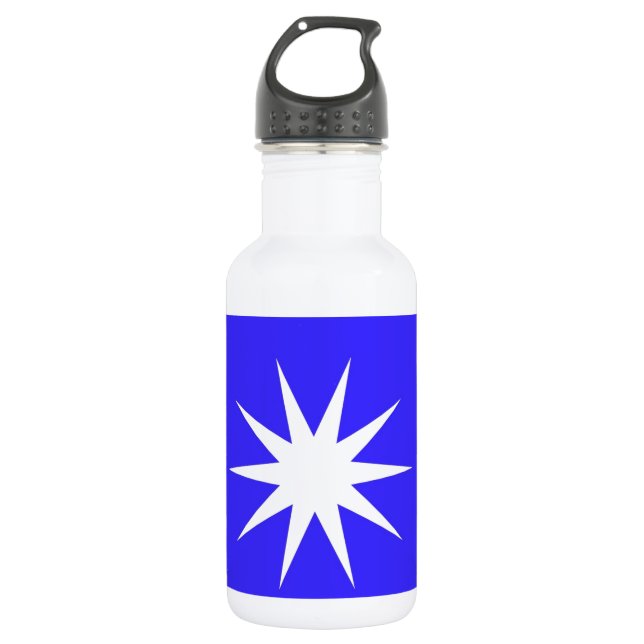 Garrafa Estrela branca azul profunda (Frente)