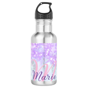 Garrafa Estrela de monograma brilhante rosa roxo adicionar