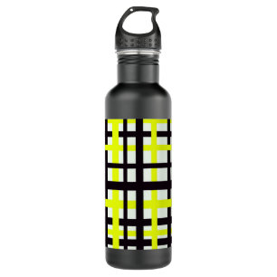 Garrafa Estrias de Intertravamento Amarelo Branco Preto