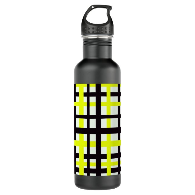Garrafa Estrias de Intertravamento Amarelo Branco Preto (Frente)
