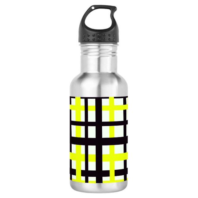Garrafa Estrias de Intertravamento Amarelo Branco Preto (Frente)