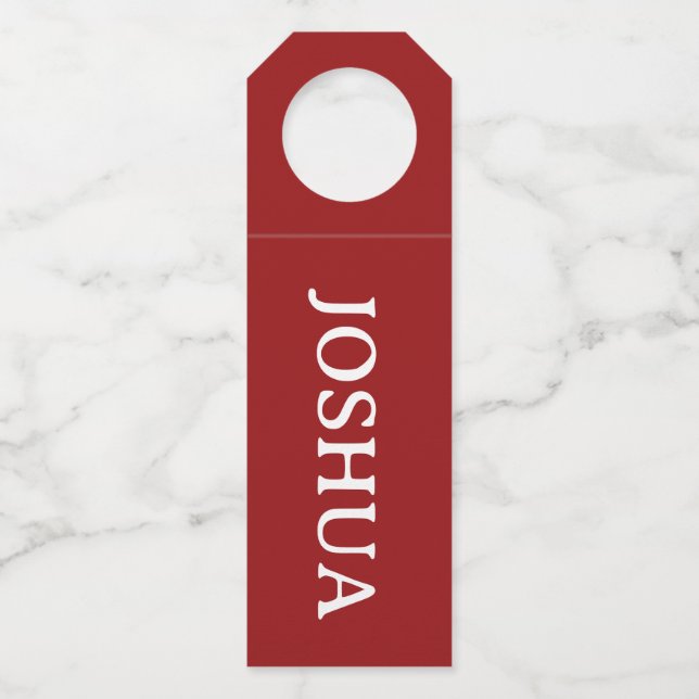 Garrafa Etiqueta Vermelha Rústica Para Meia de Natal/Garra (Frente)