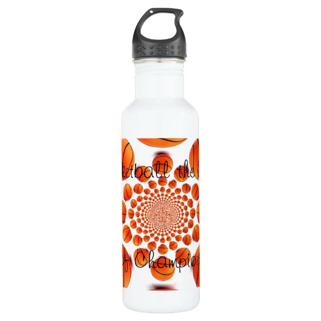 Garrafa Eu adoro jogar basquete no jogo dos campeões (Frente)