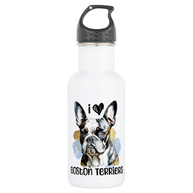 Garrafa Eu Amo Boston Terriers (Frente)