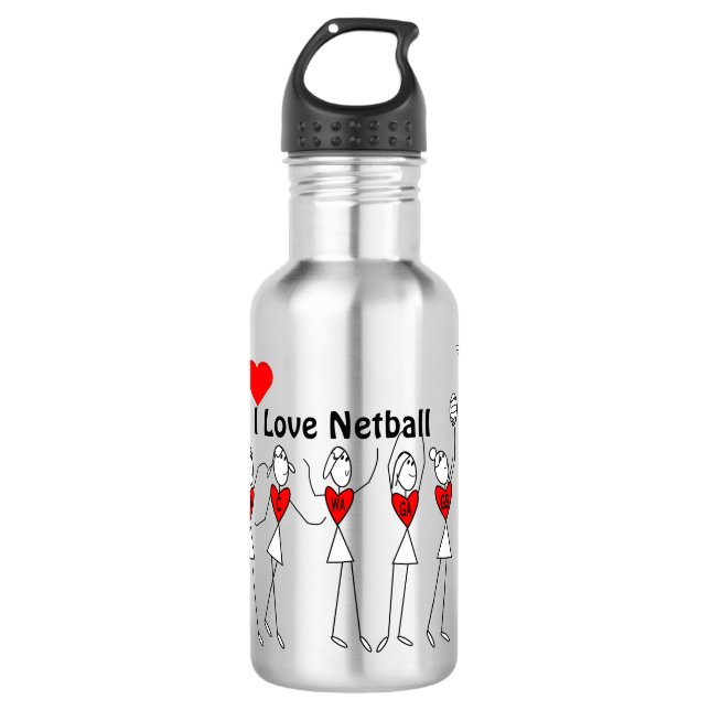 Garrafa Eu amo figuras da vara das posições do Netball (Frente)