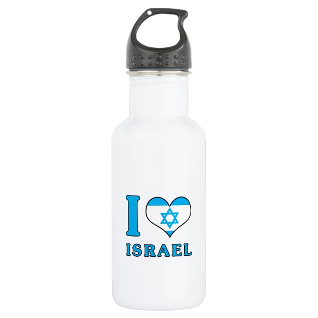 Garrafa Eu Amo Israel - Bandeira com Magen David (Frente)