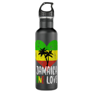Garrafa Eu Amo Jamaica One Love Palm Tree Reggage