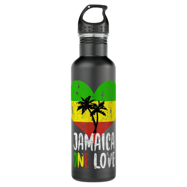 Garrafa Eu Amo Jamaica One Love Palm Tree Reggage (Frente)