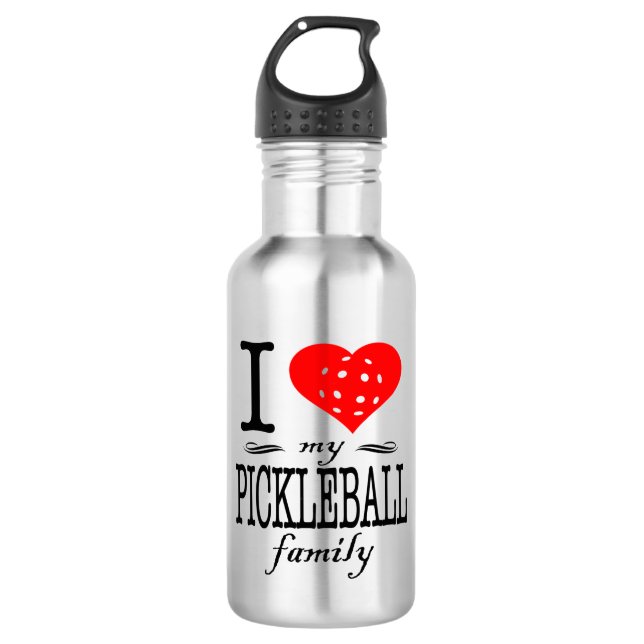 Garrafa Eu amo meu dizer da família de Pickleball (Frente)