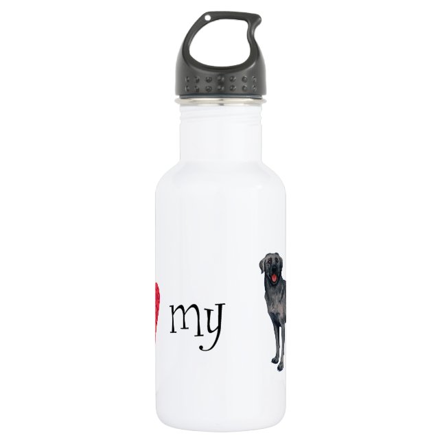 Garrafa Eu amo meu laboratório negro (Frente)