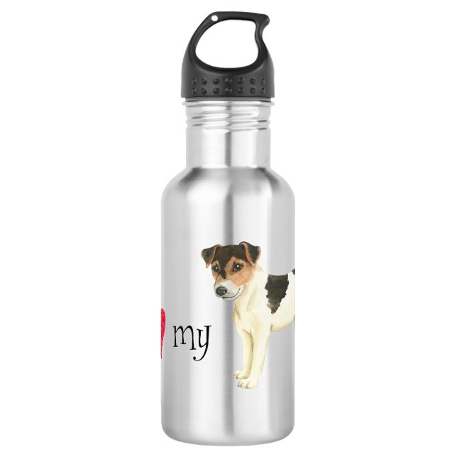 Garrafa Eu amo meu Russell Terrier (Frente)