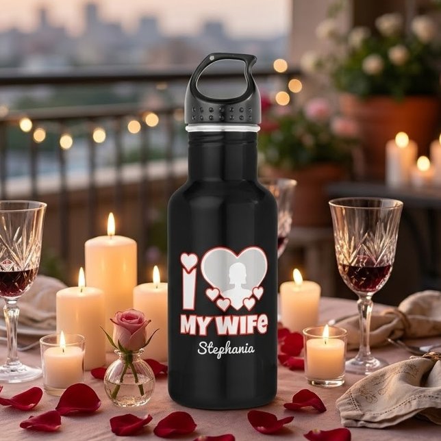 Garrafa Eu Amo Minha Esposa Personalizado – Adicionar Nome (Criador carregado)