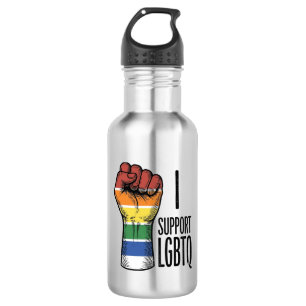 Garrafa Eu Apoio Camisa de Punho Orgulho Vintage LGBTQ Des