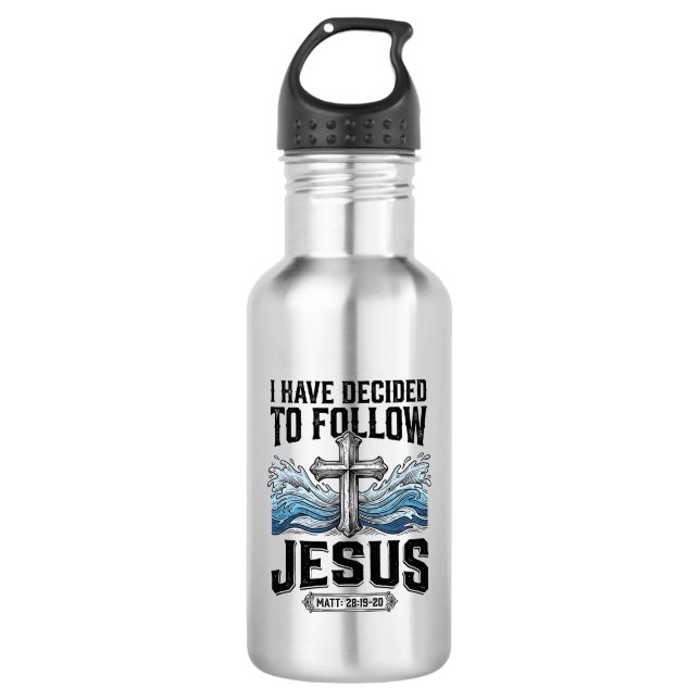 Garrafa Eu Decidi Seguir Jesus Camiseta Vintage (Frente)