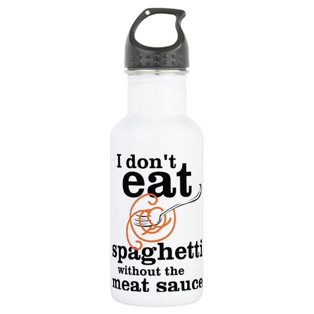 Garrafa Eu não como espaguete sem molho de carne (Frente)