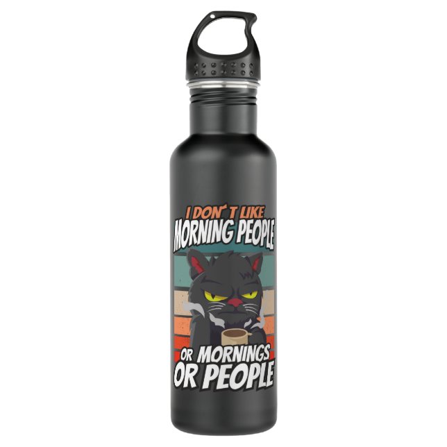 Garrafa Eu não gosto de pessoas matinais ou manhãs ou pess (Frente)