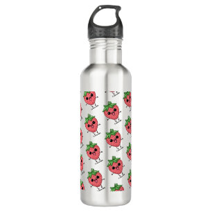 Garrafa Eu sou Berry Happy, fofinha, saltando morango kawa