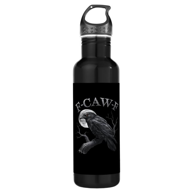 Garrafa F-Caw-F Bird Moon Gothic Classic Cool Design (Frente)