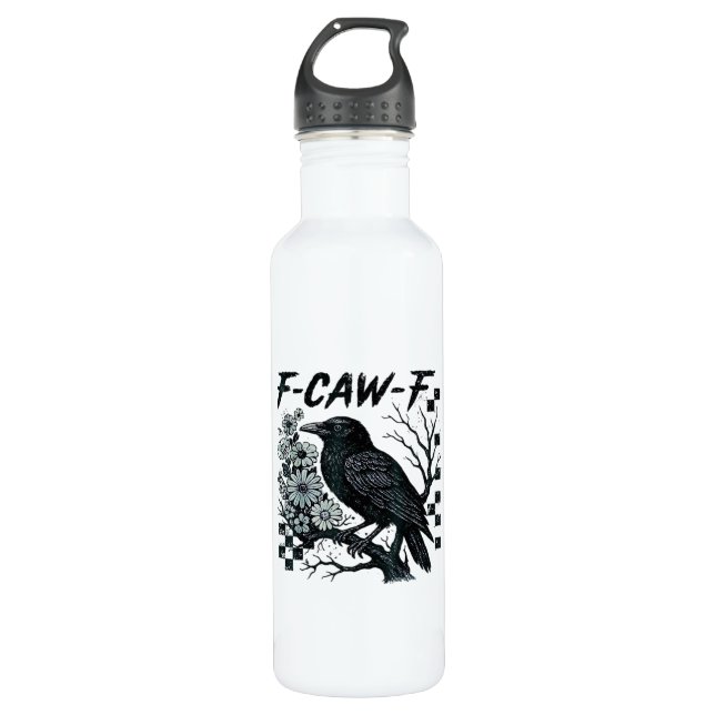 Garrafa F-Caw-F Crow Bird Retro Classic (Frente)