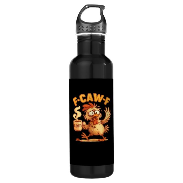 Garrafa F-Caw-F Funny Chicken Classic Retro Graphic (Frente)