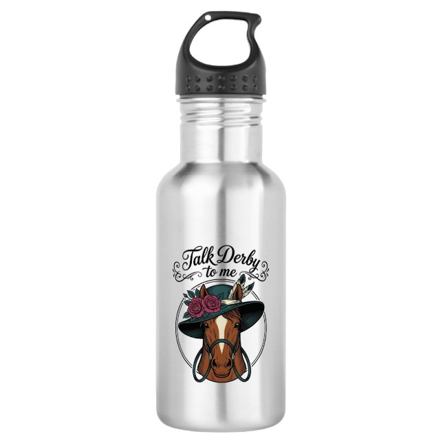 Garrafa Fale Derby Comigo Design de Chapéu de Cavalo Vinta (Frente)