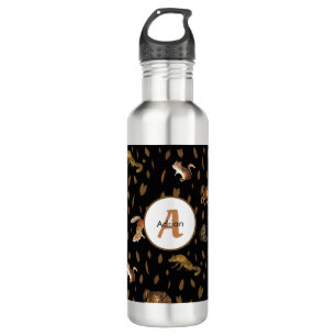 Garrafa Fall Forest Animais Autumn Deixa a escola Monogram